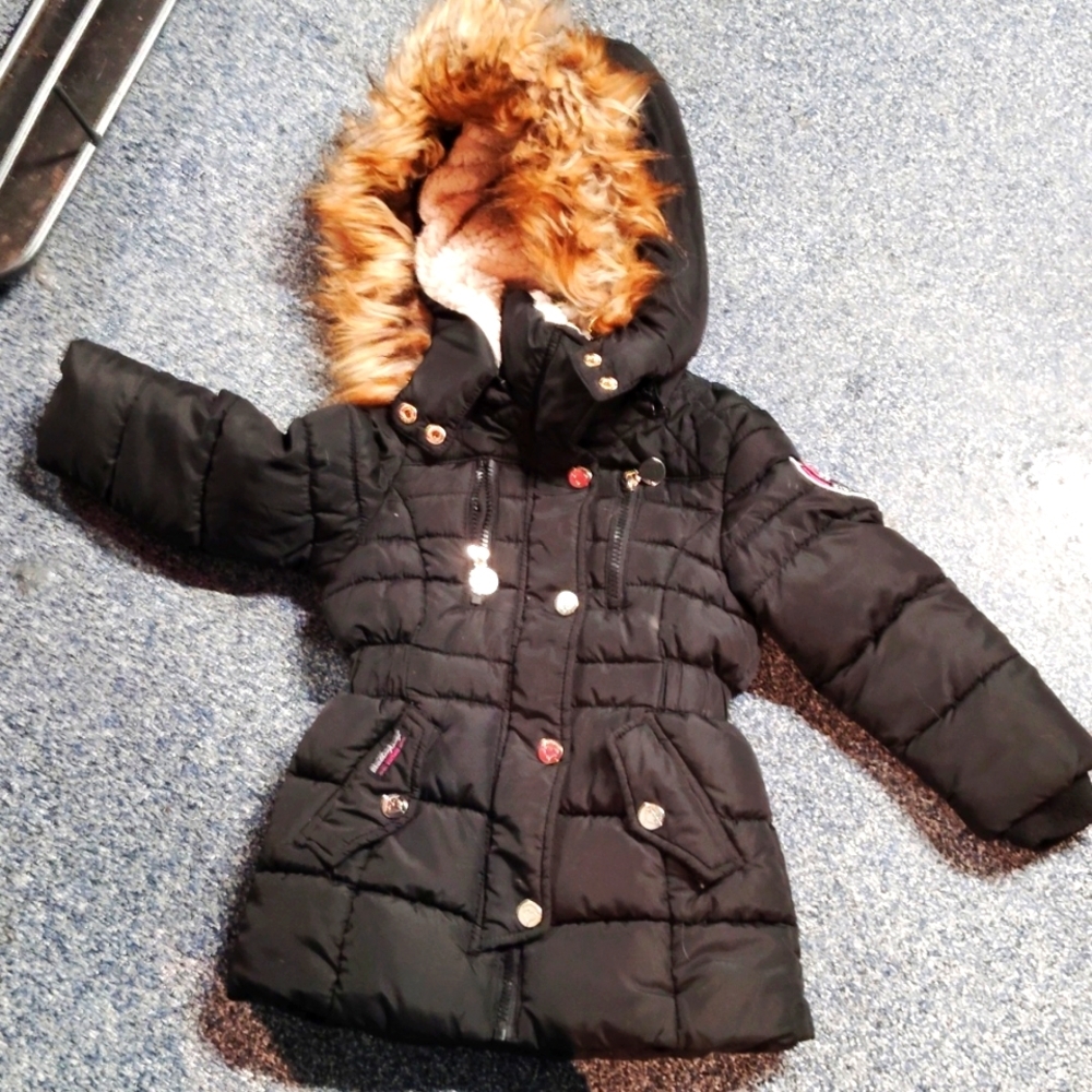 Weatherproof Toddler Fur Hooded Jacket